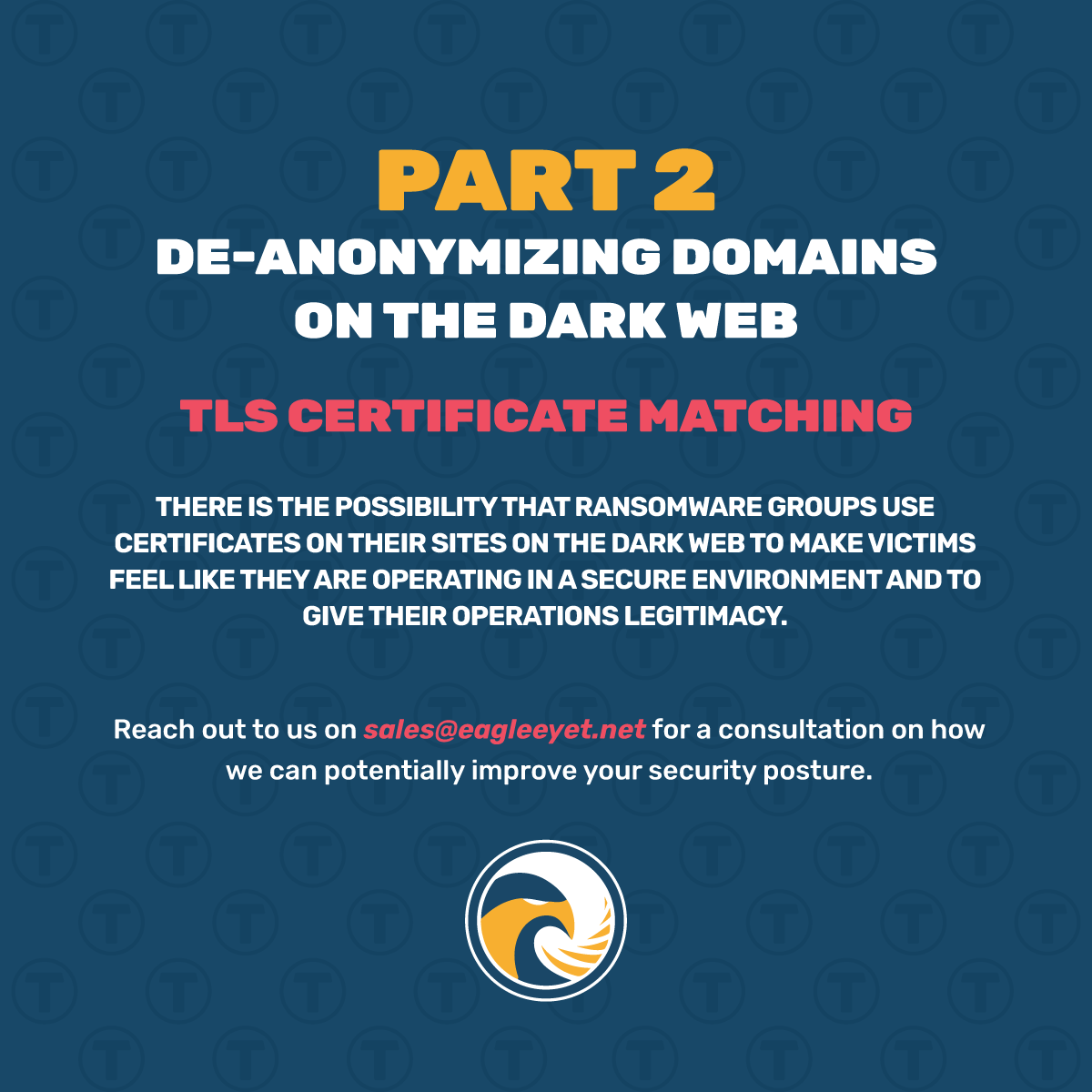 Part 2 De Anonymizing Domains on the Dark Web – TLS Certificate Matching