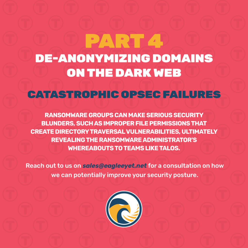 Part 4 De Anonymizing Domains on the Dark Web – Catastrophic OPSEC Failures