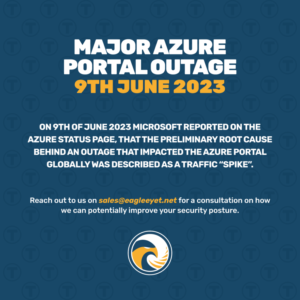 🚨 Major Azure Portal 🔌 Outage 9th June 2023.